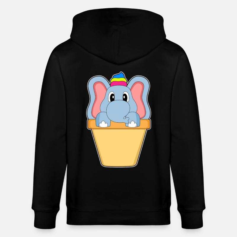 Glace à la gaufre d’éléphant - Veste à capuche bio CULTIVATOR Stanley/Stella Unisexe - noir