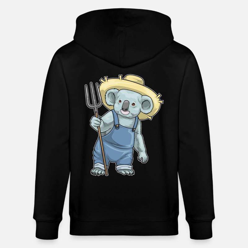 Fourche Koala Farmer - Veste à capuche bio CULTIVATOR Stanley/Stella Unisexe - noir