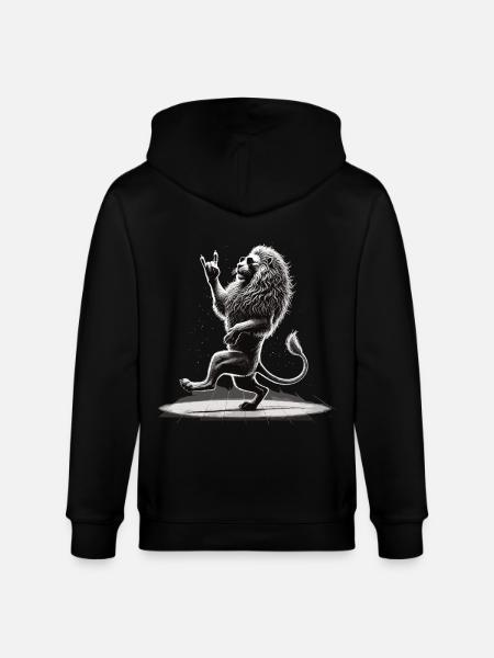 Rocking lion – cool & wild - Stanley/Stella CULTIVATOR  Unisex Organic Hooded Jacket - black
