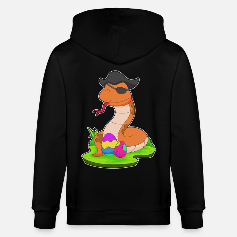 Snake Easter Pirate - Stanley/Stella CULTIVATOR  Unisex Organic Hooded Jacket - black