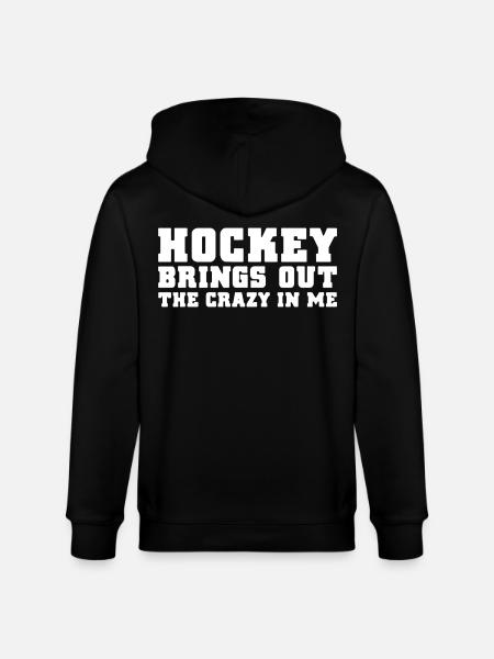 Crazy About Hockey - Stanley/Stella CULTIVATOR Unisex Organic Hooded Jacket - black