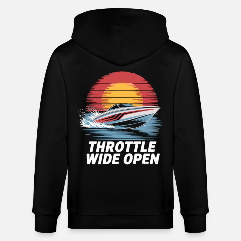 Speedboot Abenteuer Shirt - Stanley/Stella Unisex Bio-Kapuzenjacke CULTIVATOR  - Schwarz