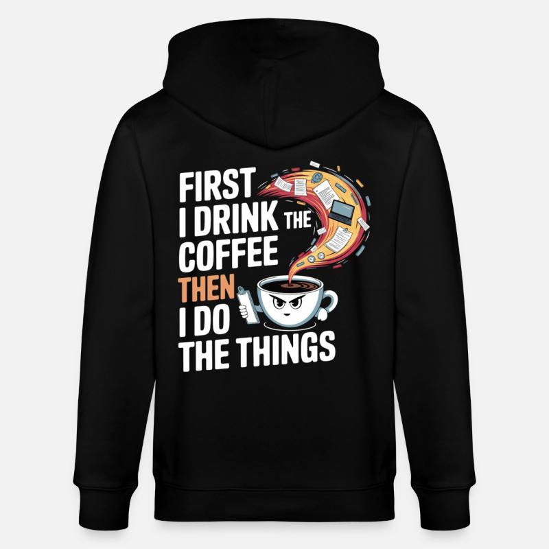 Kaffee vor allen Dingen - Stanley/Stella Unisex Bio-Kapuzenjacke CULTIVATOR  - Schwarz