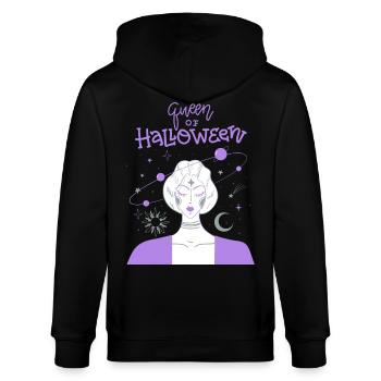 Comic Hexe, lustiger Halloween Spruch - Stanley/Stella Unisex Bio-Kapuzenjacke CULTIVATOR  - Schwarz - Hinten - Anna (173cm)