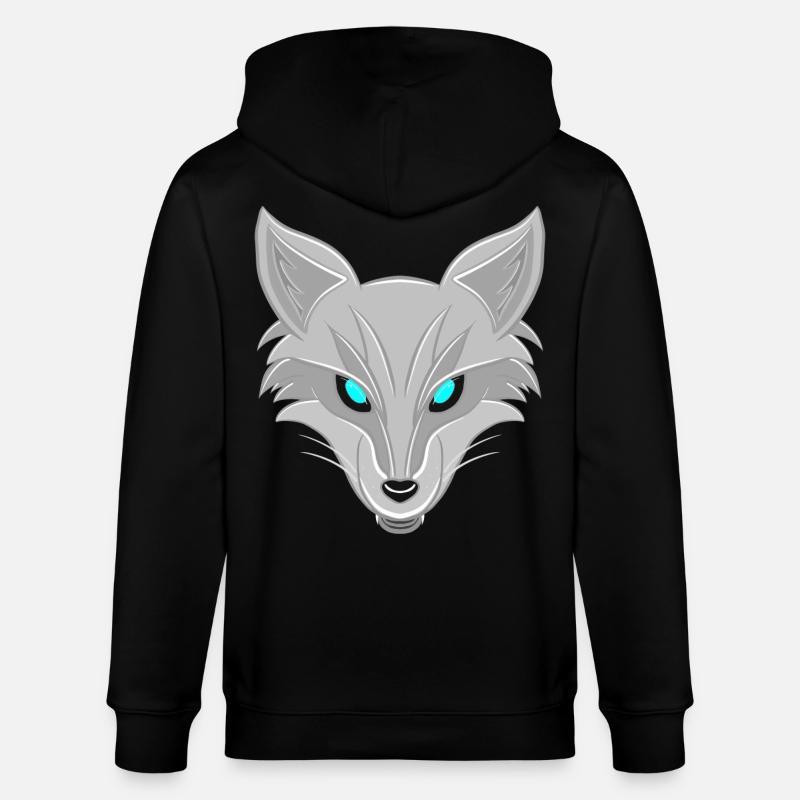 Silberfuchs - Elegantes Tierliebhaber Design - Stanley/Stella Unisex Bio-Kapuzenjacke CULTIVATOR  - Schwarz