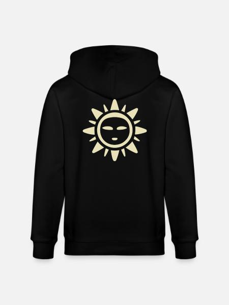 Abstract Sun Sunshine Abstract Art - Stanley/Stella CULTIVATOR  Unisex Organic Hooded Jacket - black
