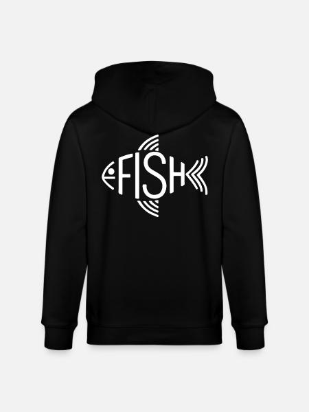 Fish Bone Skeleton Herringbone Fishing - Stanley/Stella CULTIVATOR Unisex Organic Hooded Jacket - black