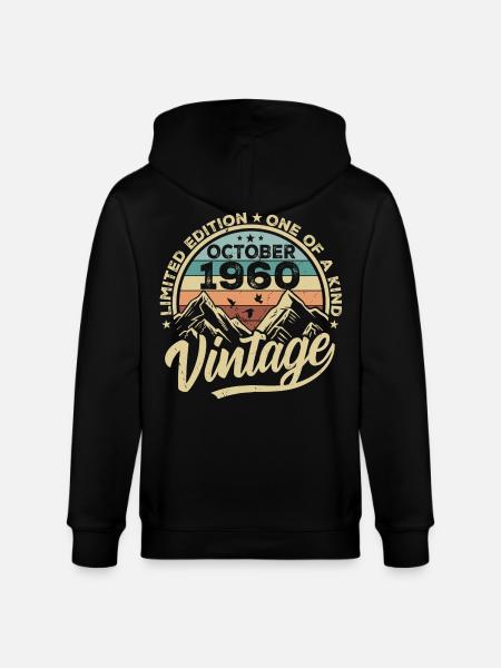 October 1960 Birthday 1960 Born October 1960 - Stanley/Stella CULTIVATOR  Unisex Organic Hooded Jacket - black