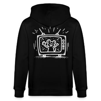Television - Stanley/Stella Unisex Bio-Kapuzenjacke CULTIVATOR  - Schwarz - Hinten - Anna (173cm)