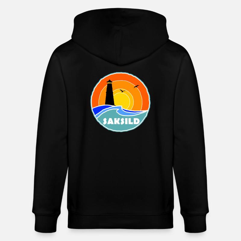 Phare de Saksild, Danemark - Veste à capuche bio CULTIVATOR Stanley/Stella Unisexe - noir