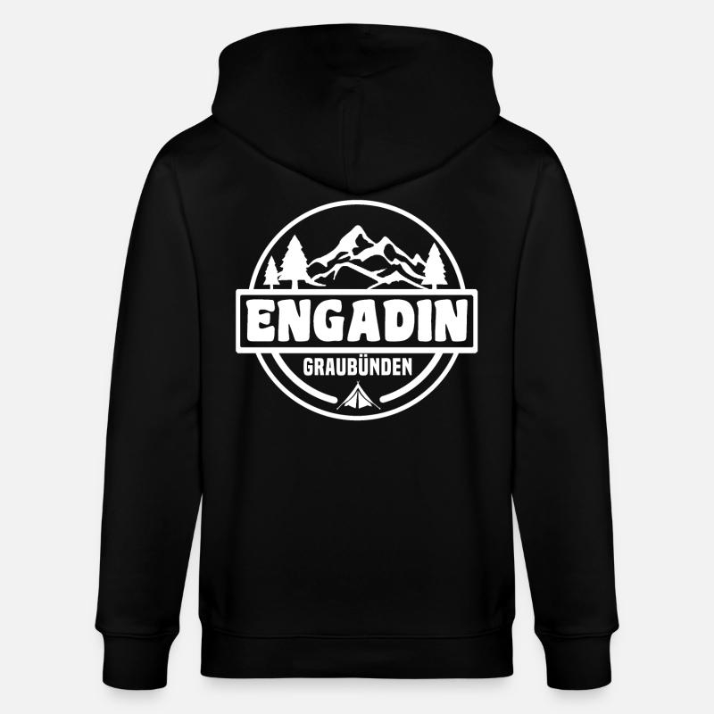Engadin - Stanley/Stella Unisex Bio-Kapuzenjacke CULTIVATOR  - Schwarz