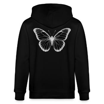 After Life - Butterfly - Stanley/Stella CULTIVATOR  Unisex Organic Hooded Jacket - black - Back - Anna (173cm)