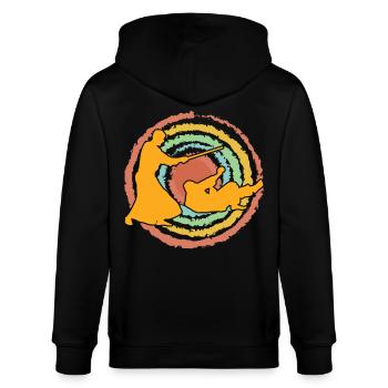 Aikido - Stanley/Stella Unisex Bio-Kapuzenjacke CULTIVATOR  - Schwarz - Hinten - Anna (173cm)