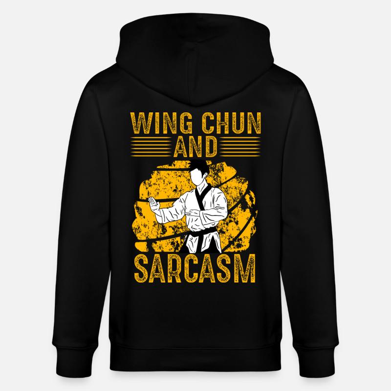 Wing Chun und Sarkasmus - Stanley/Stella Unisex Bio-Kapuzenjacke CULTIVATOR  - Schwarz