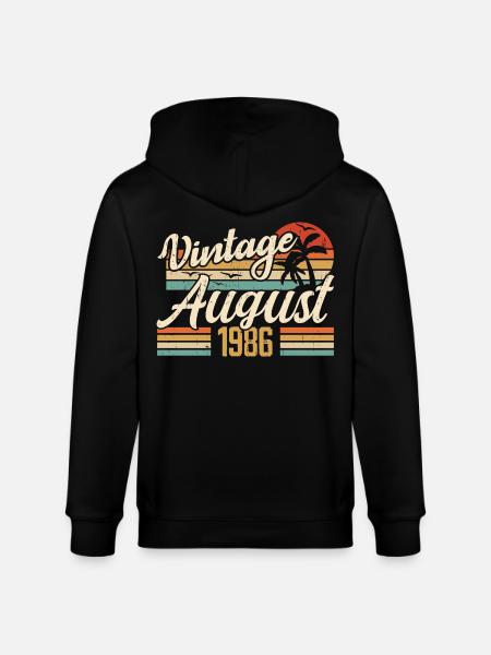 August 1986 Anniversary 1986 - August Legends Gift - Stanley/Stella CULTIVATOR  Unisex Organic Hooded Jacket - black