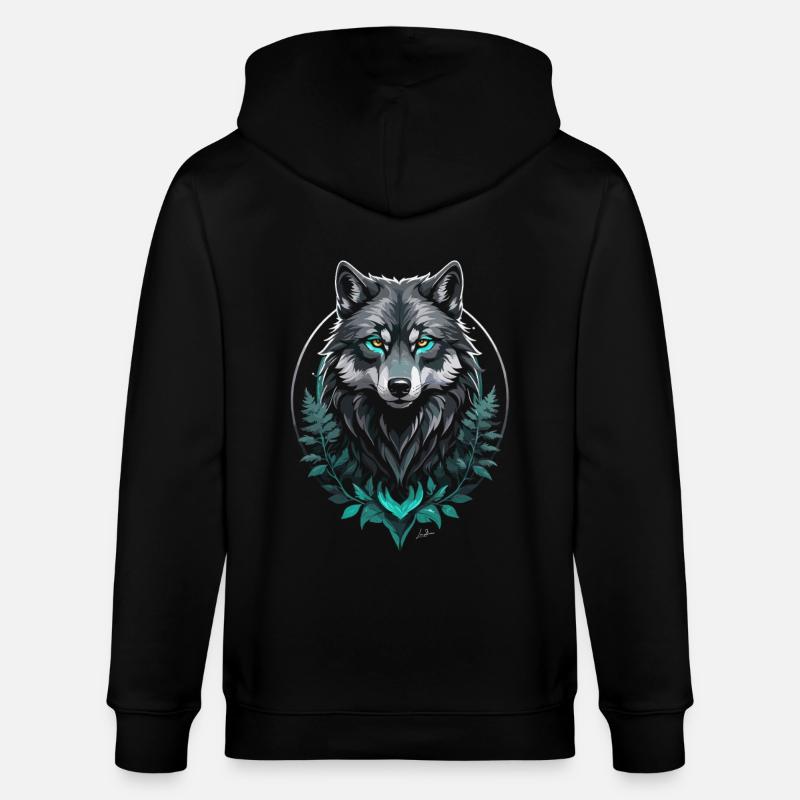 Loup arctique forestier - Veste à capuche bio CULTIVATOR Stanley/Stella Unisexe - noir