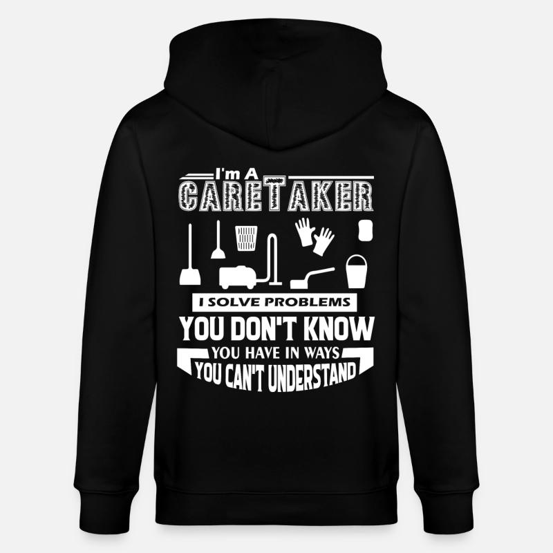 Caretaker Caretaker Solves Problems - Stanley/Stella CULTIVATOR  Unisex Organic Hooded Jacket - black