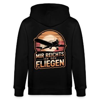 Mir Reichts Ich Geh Fliegen Pilot Flugzeug Piloten - Stanley/Stella Unisex Bio-Kapuzenjacke CULTIVATOR  - Schwarz - Hinten - Anna (173cm)