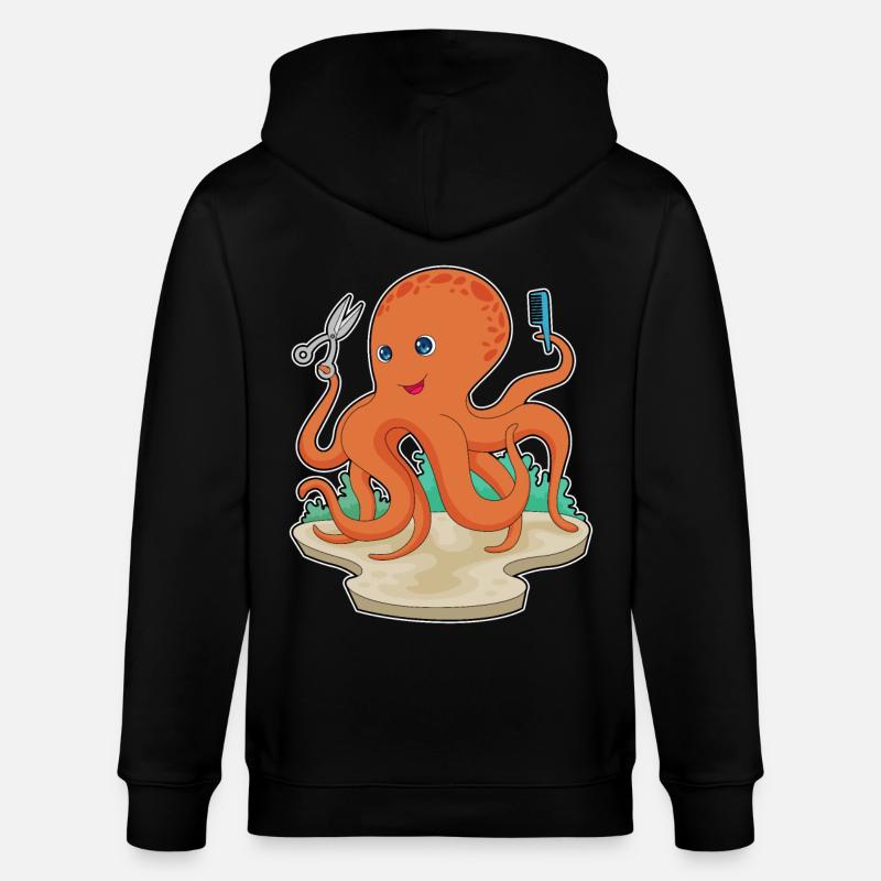 Octopus Coiffeur Ciseaux - Veste à capuche bio CULTIVATOR Stanley/Stella Unisexe - noir