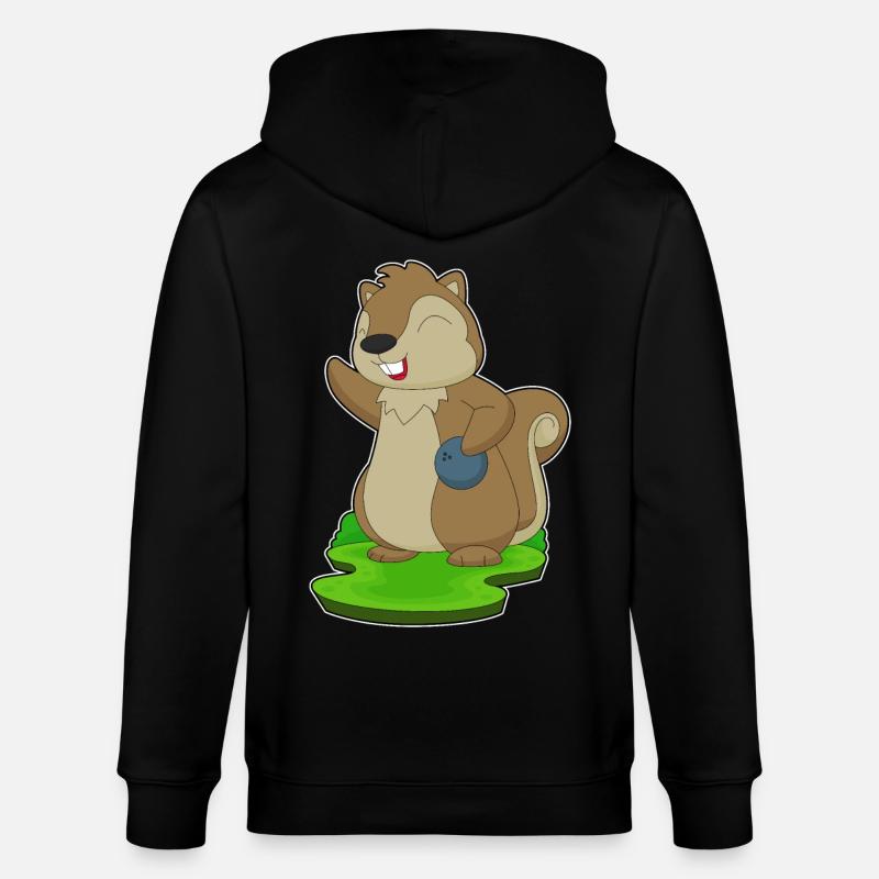 Eichhörnchen Bowling Bowlingkugel - Stanley/Stella Unisex Bio-Kapuzenjacke CULTIVATOR  - Schwarz