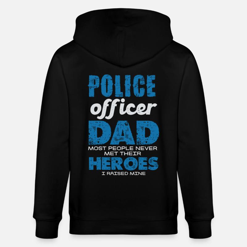 Policier papa mes héros - Veste à capuche bio CULTIVATOR Stanley/Stella Unisexe - noir