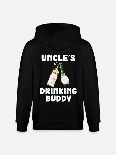 Uncle's Drinking Buddy Funny Motif - Stanley/Stella CULTIVATOR Unisex Organic Hooded Jacket - black
