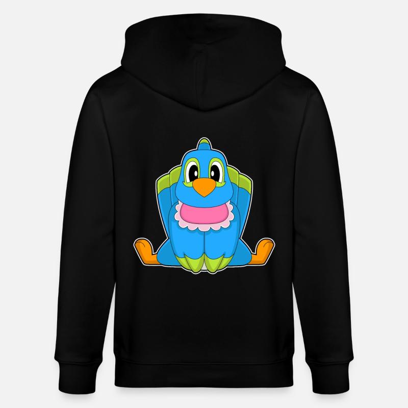 Bavoir pour bébé perroquet - Veste à capuche bio CULTIVATOR Stanley/Stella Unisexe - noir
