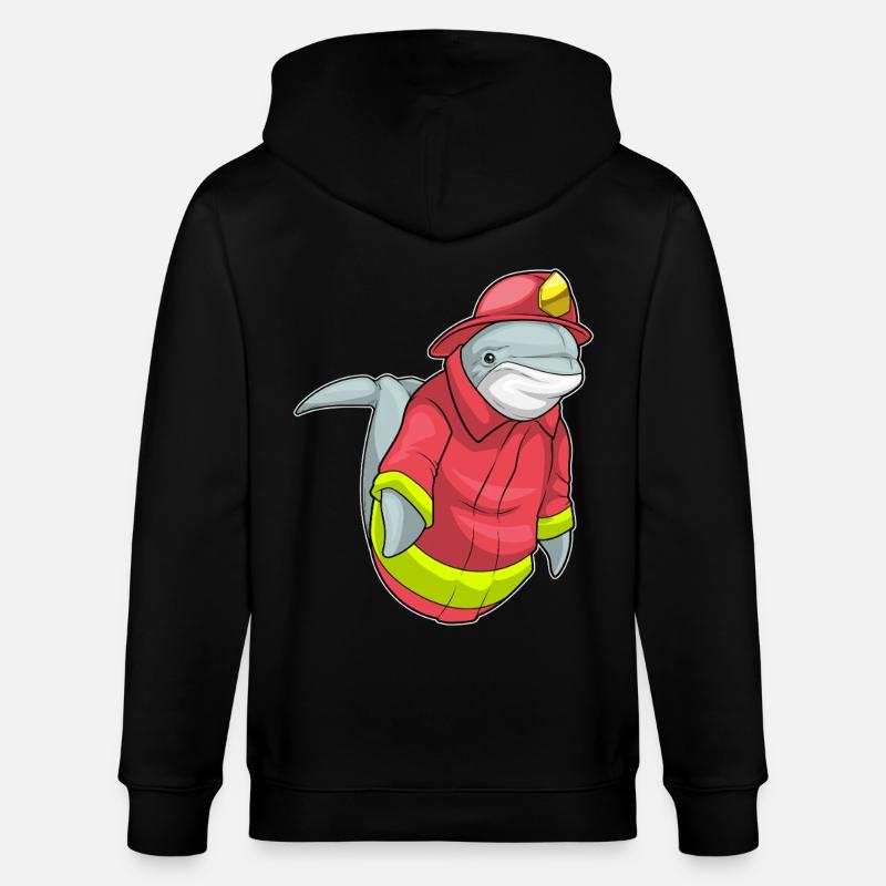 Dolphin Pompier Pompier Brigade - Veste à capuche bio CULTIVATOR Stanley/Stella Unisexe - noir