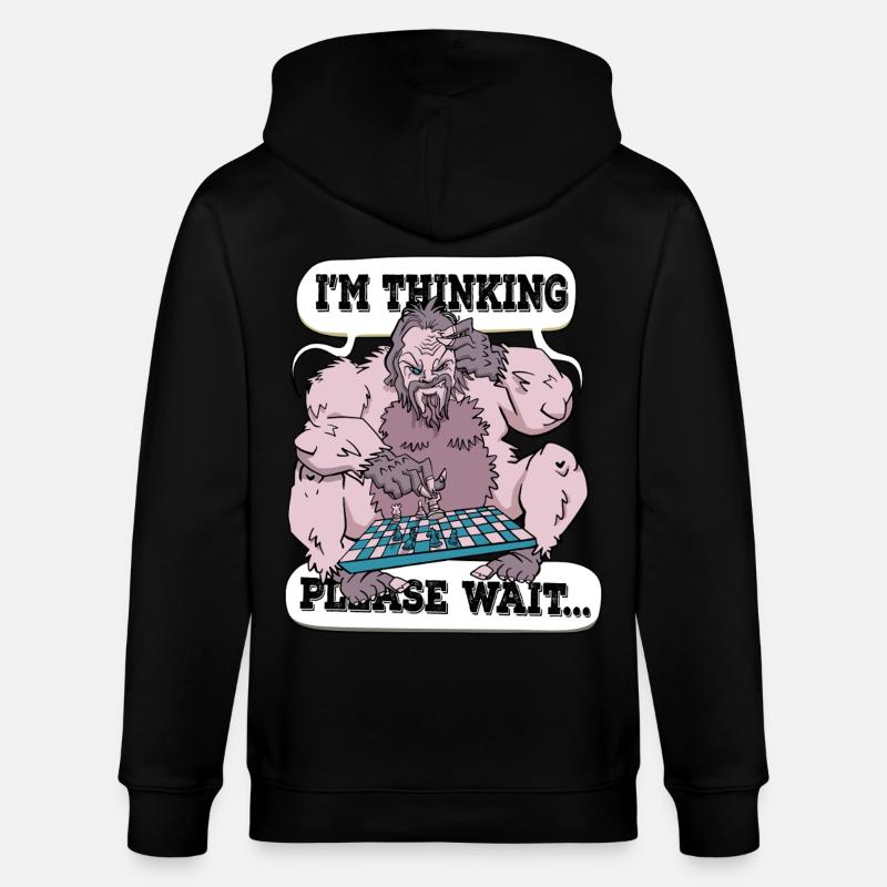 I'm thinking please wait Chess - Stanley/Stella CULTIVATOR  Unisex Organic Hooded Jacket - black