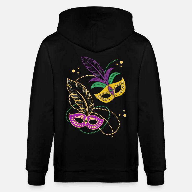 Mardi Gras - Karneval - Maske - Geschenk - Stanley/Stella Unisex Bio-Kapuzenjacke CULTIVATOR - Schwarz