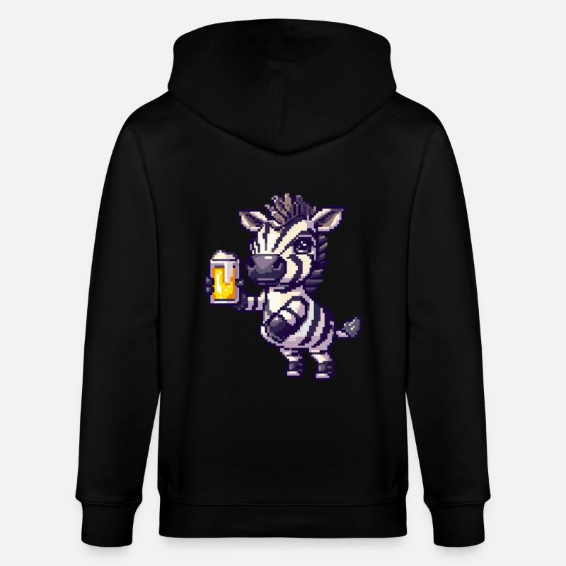 Bière Zebra Pixel - Veste à capuche bio CULTIVATOR Stanley/Stella Unisexe - noir
