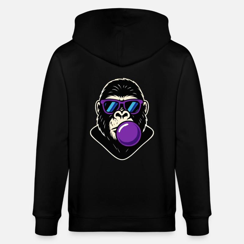 Bubble Gorilla - Stanley/Stella Unisex Bio-Kapuzenjacke CULTIVATOR  - Schwarz