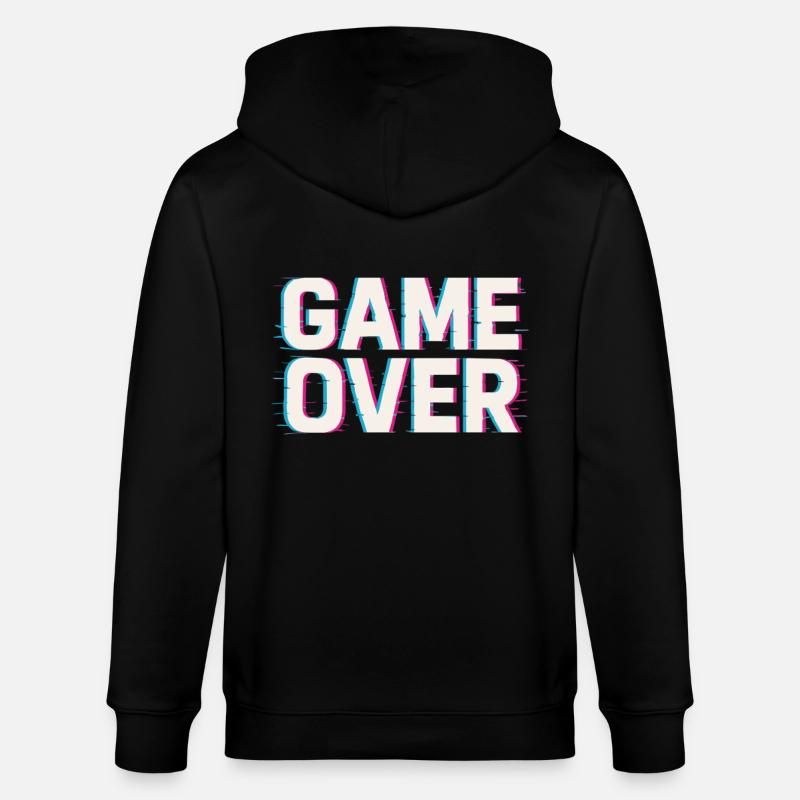 Game Over – Effet Glitch - Veste à capuche bio CULTIVATOR Stanley/Stella Unisexe - noir
