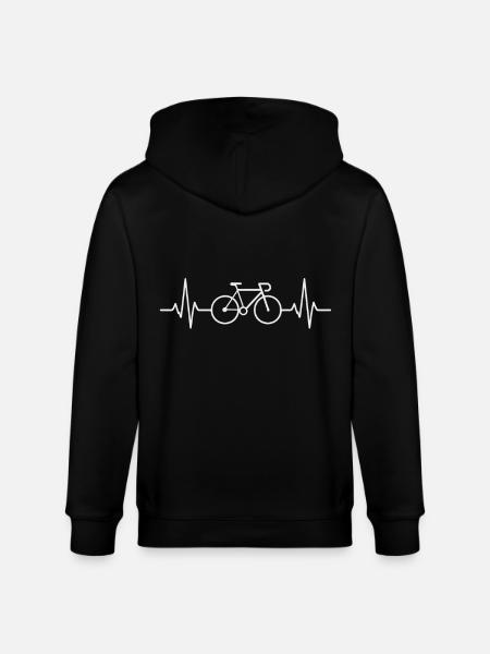 Bicycle heartbeat - Stanley/Stella CULTIVATOR Unisex Organic Hooded Jacket - black