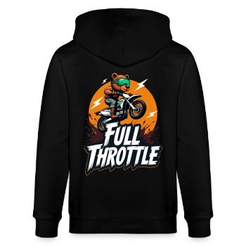 Full Throttle Bear Motocross Motorcycle - Stanley/Stella CULTIVATOR  Unisex Organic Hooded Jacket - black - Back - Anna (173cm)