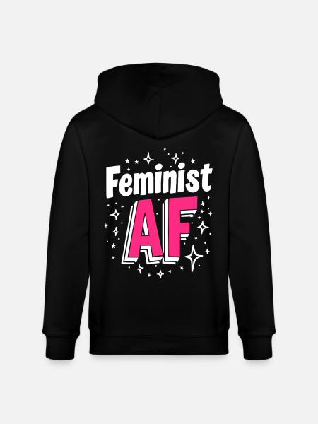 Féministe AF Déclaration Dicton - Veste à capuche bio CULTIVATOR Stanley/Stella Unisexe - noir