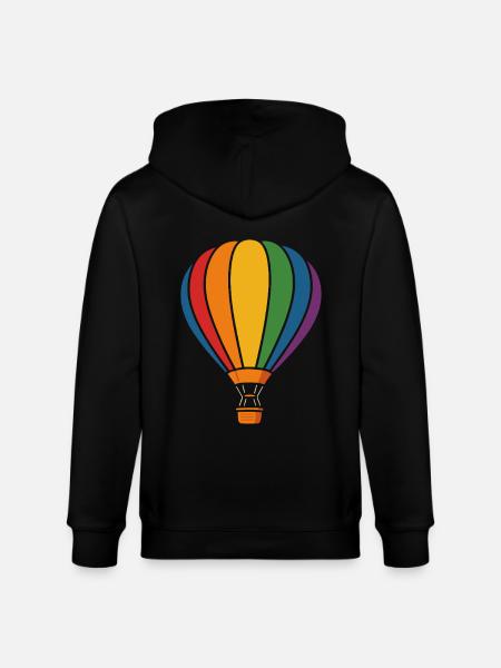Regenbogen Heißluftballon – Abenteuer Luft - Stanley/Stella Unisex Bio-Kapuzenjacke CULTIVATOR - Schwarz