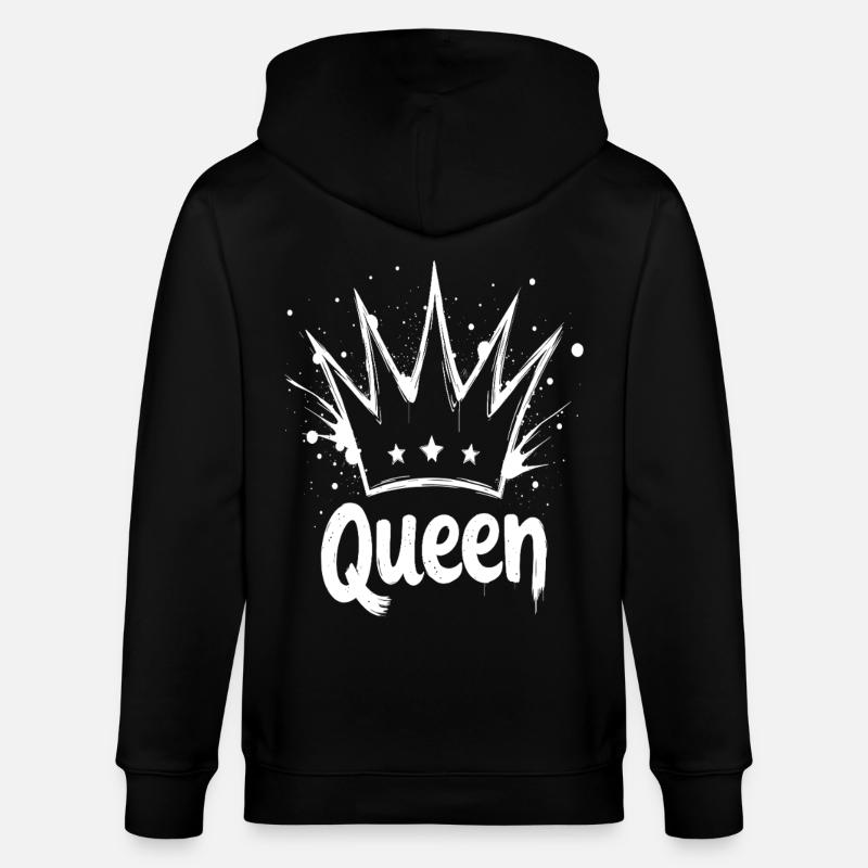Queen Krone Splash - Stanley/Stella Unisex Bio-Kapuzenjacke CULTIVATOR  - Schwarz