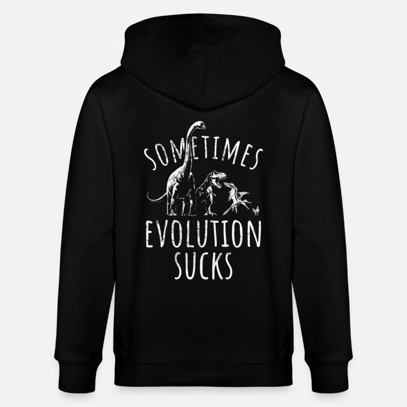 Parfois, l’évolution craint - Dinosaure - Poulet - Veste à capuche bio CULTIVATOR Stanley/Stella Unisexe - noir