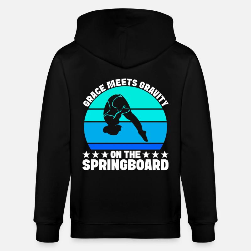 Diving diving board - Stanley/Stella CULTIVATOR  Unisex Organic Hooded Jacket - black