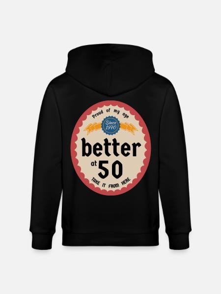 Better at 50 - Stanley/Stella CULTIVATOR Unisex Organic Hooded Jacket - black