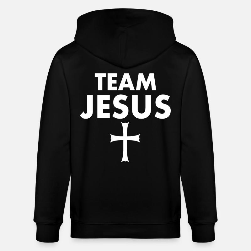 Team jesus cross - Stanley/Stella CULTIVATOR Unisex Organic Hooded Jacket - black
