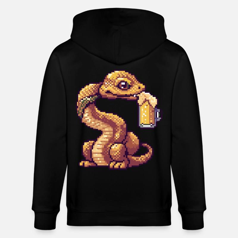 Bière Snake Cobra Pixel - Veste à capuche bio CULTIVATOR Stanley/Stella Unisexe - noir