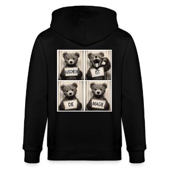 Teddybär – Kuscheln ist die Magie - Stanley/Stella Unisex Bio-Kapuzenjacke CULTIVATOR  - Schwarz - Hinten - Anna (173cm)