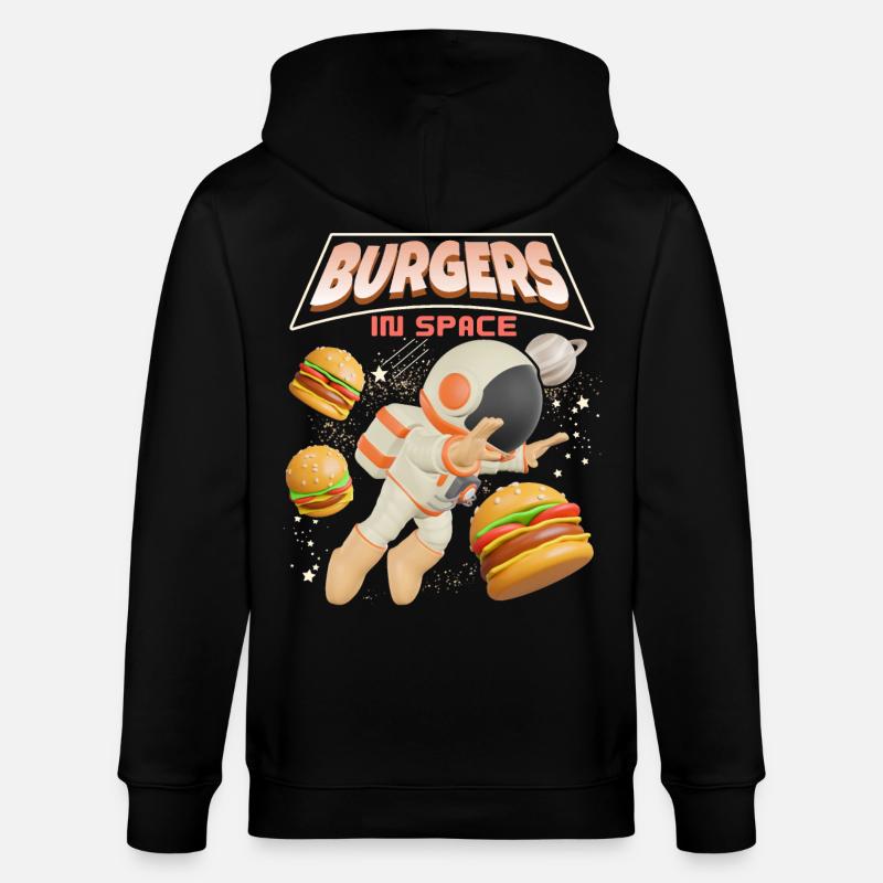 Hamburger lustiger Spruch Burger-Hamburger - Veste à capuche bio CULTIVATOR Stanley/Stella Unisexe - noir