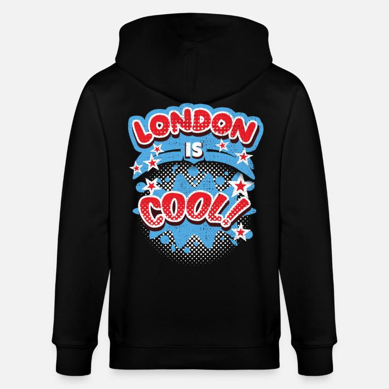 Londres Angleterre, Royaume-Uni Dire Londres-cool - Veste à capuche bio CULTIVATOR Stanley/Stella Unisexe - noir