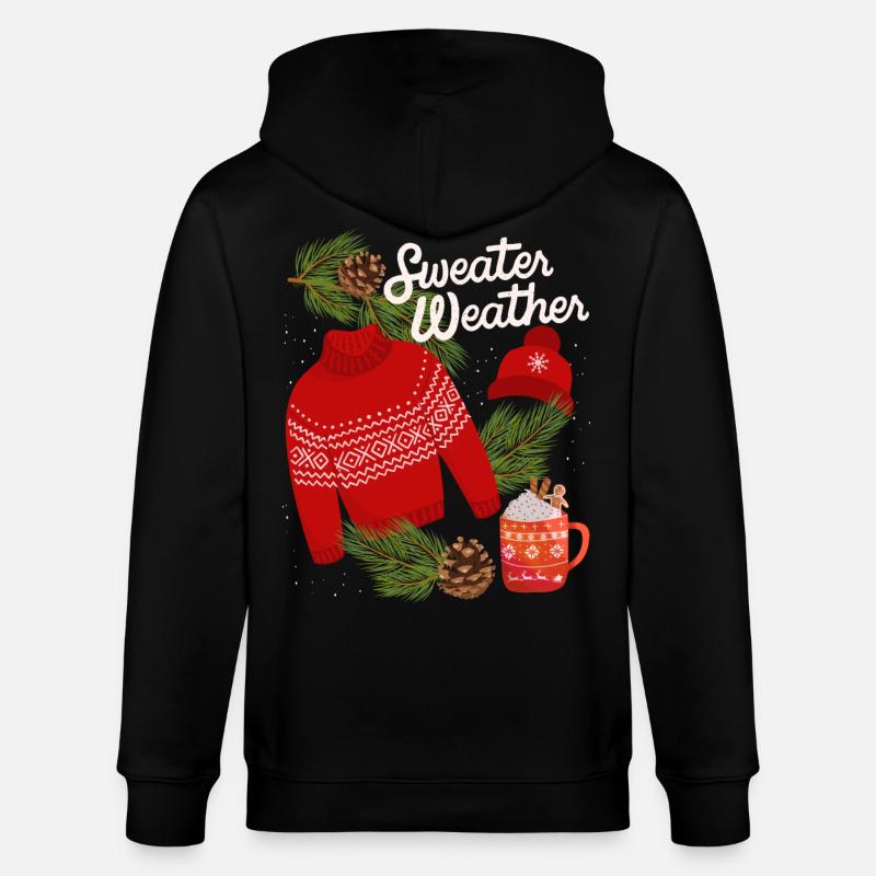 Sweater-Weather, lustiger Spruch, Winter, Pullover - Stanley/Stella Unisex Bio-Kapuzenjacke CULTIVATOR  - Schwarz
