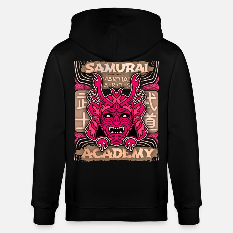 Japan Samurai-Krieger, Samurai-Academy Japan-Comic - Stanley/Stella Unisex Bio-Kapuzenjacke CULTIVATOR  - Schwarz