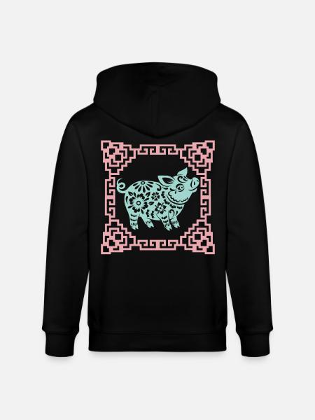 Grisens år, kinesiskt horoskop Kina - Ekologisk luvjacka CULTIVATOR unisex från Stanley/Stella - svart