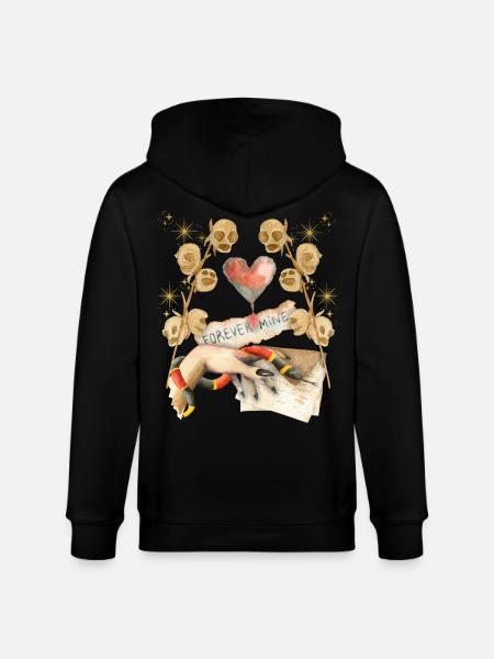 Gothic Skull Gothic-Valentine, Valentine's Day - Stanley/Stella CULTIVATOR  Unisex Organic Hooded Jacket - black